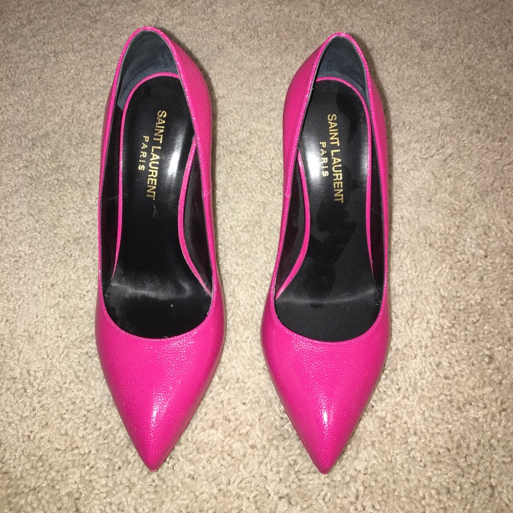 Saint Laurent Fuchsia Platform Heels - image 1
